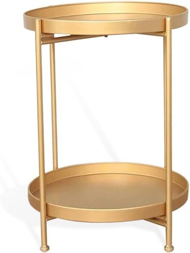 Gold side table - side, round