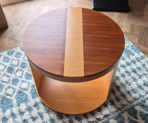 Small round wooden coffee - small,