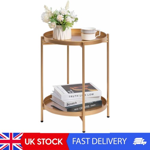 Gold round side table - round,